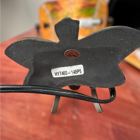 ❤️💛VTG Tiffany Style Dragonfly Multicolor Stained Glass And Bronze Accent Lamp - Picture 14 of 15